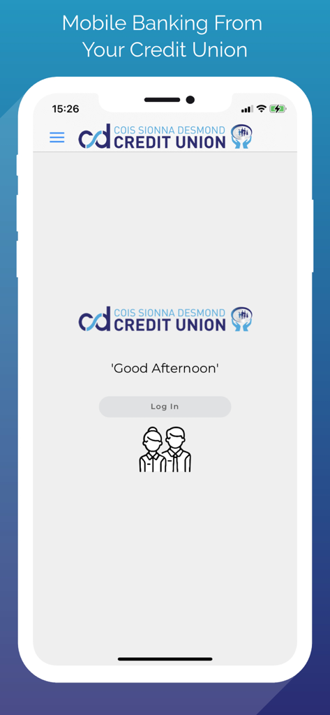 Cois Sionna Desmond CU - Cois Sionna Desmond Credit Union mobile banking app login screen