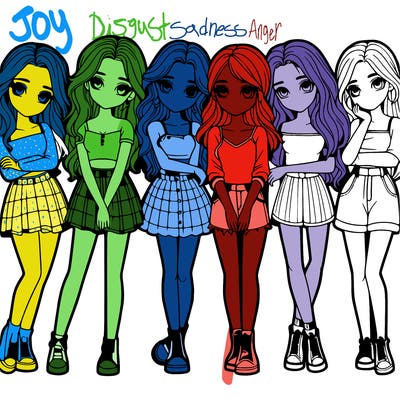 a group of girls realistic