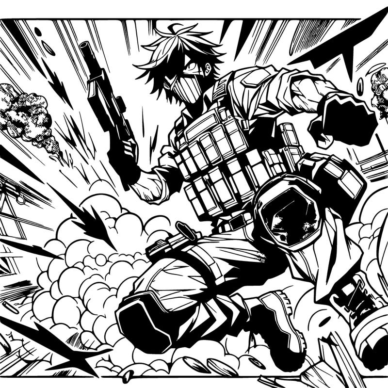 action manga panel