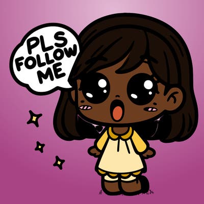 girl saying pls follow me