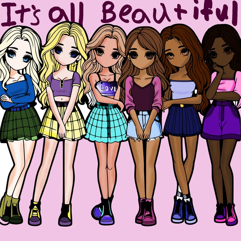 a group of girls realistic