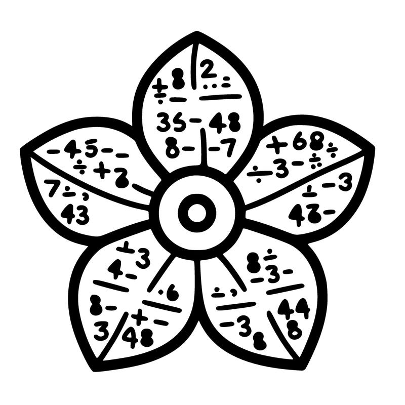 math coloring flower