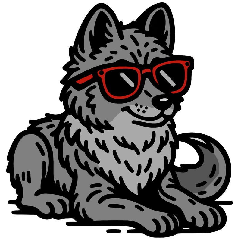 wolf with sun glasses