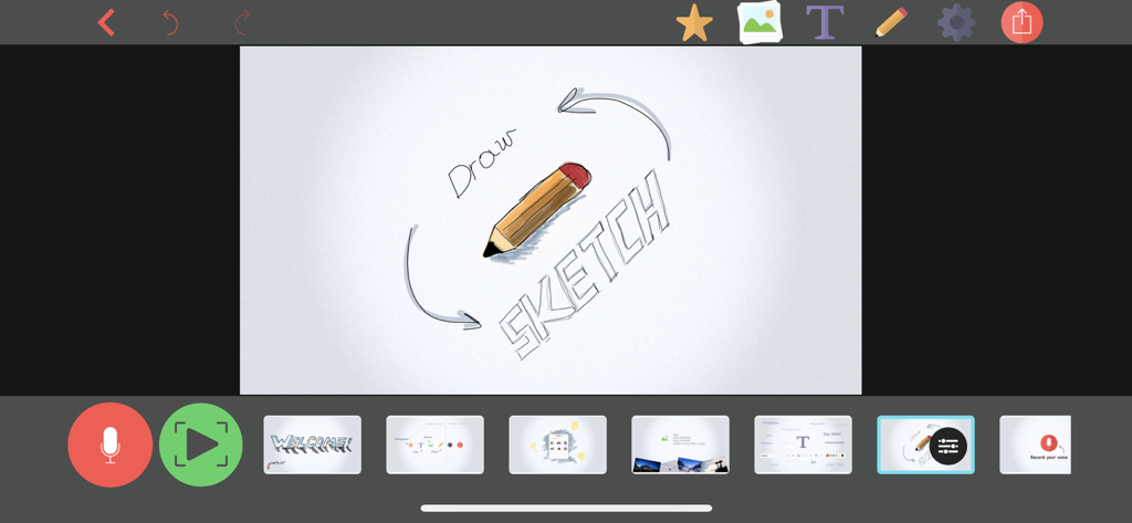 Vidra - Video Presentations - Drawing and sketching interface in the Vidra video presentation app.
