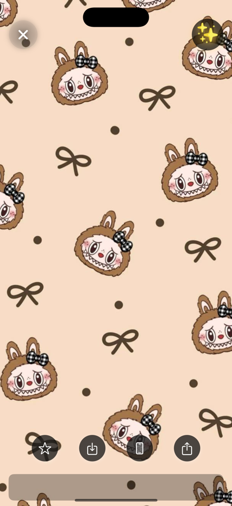 Labobo Wallpapers HD & 4K - Cute kawaii wallpaper with a pattern of characters in bunny suits and bows on a beige background