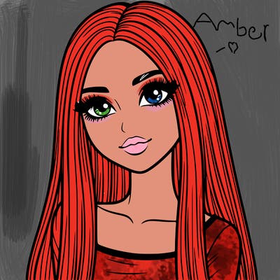 realistic girl with straight and long hair