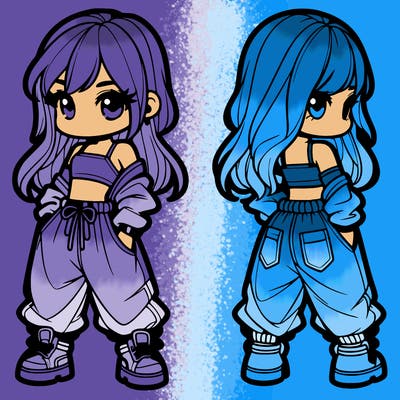 girl in crop top and baggy pants