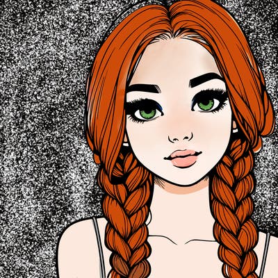 realistic girl with braids