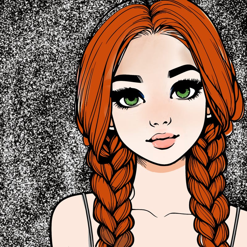 realistic girl with braids