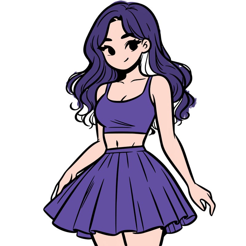 woman in a skirt and crop top