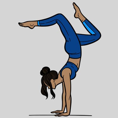 a woman doing a handstand