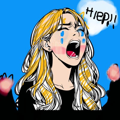 screaming realistic, girl