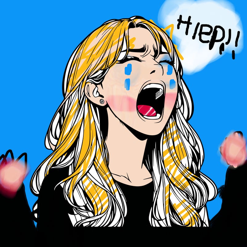 screaming realistic, girl