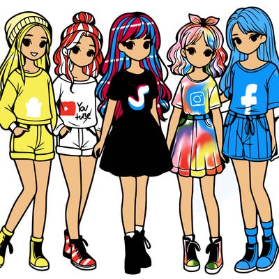 a group of five girls