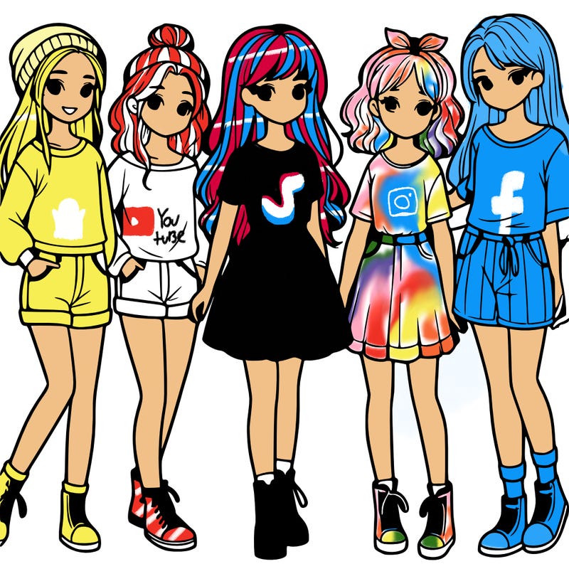 a group of five girls