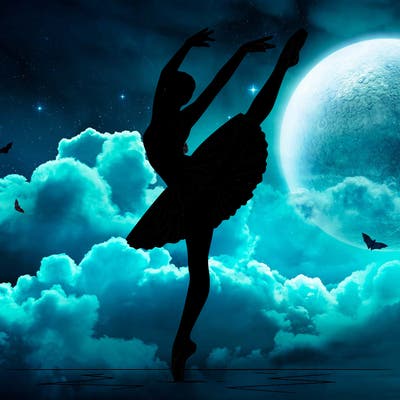 a ballerina in motion.