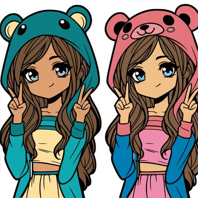 teen girl in animal costume