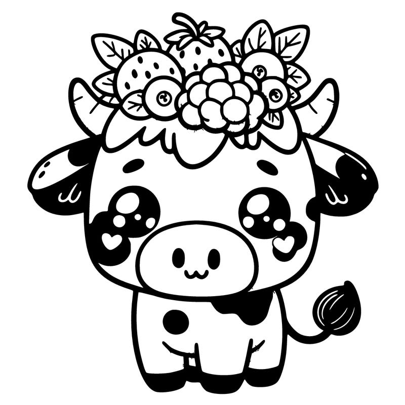 cute blueberry cow
