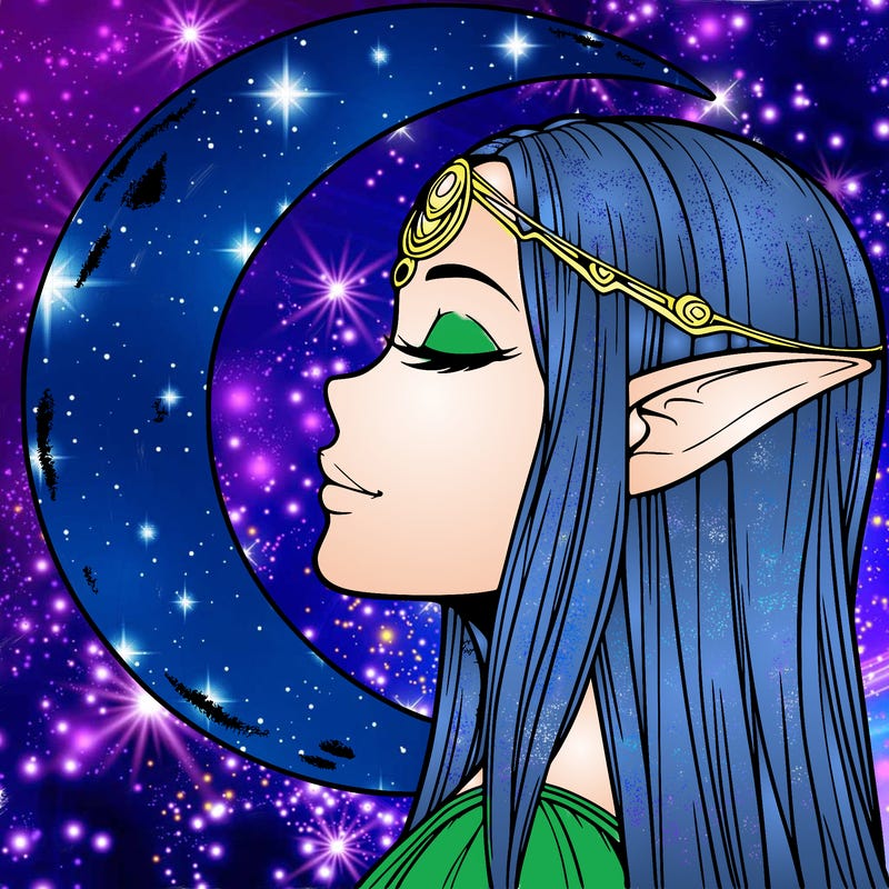 a realistic moon elf