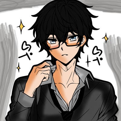 anime hot boy with glasses