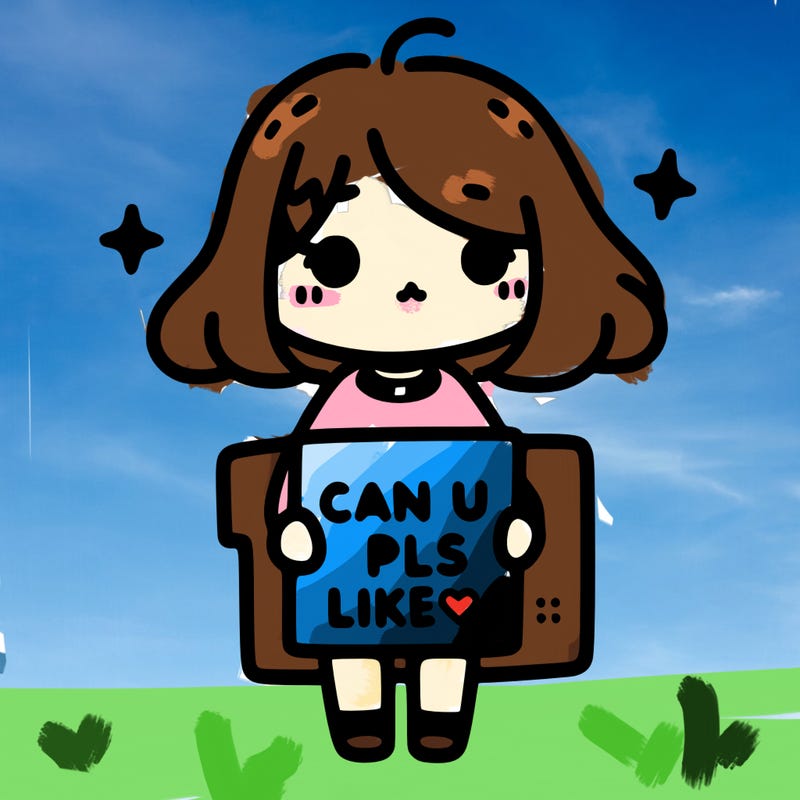 cute girl with sign saying can u pls like