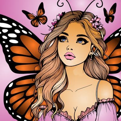 butterfly fairy realistic girl