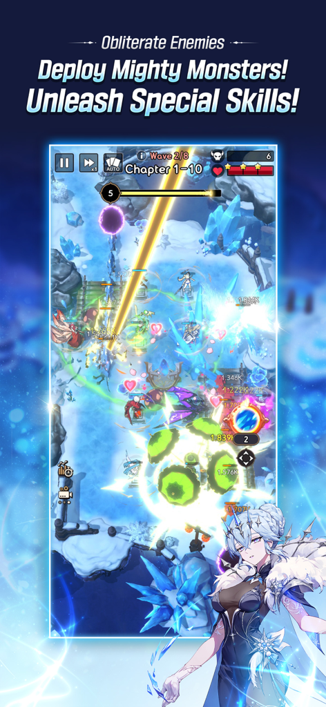 Summoners War: Rush - Tactical monster battle gameplay in Summoners War Rush with special skills being unleashed