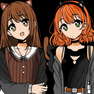 two teen anime girls