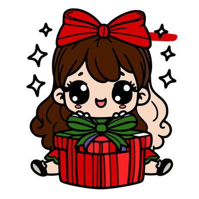 girl cute christmas present