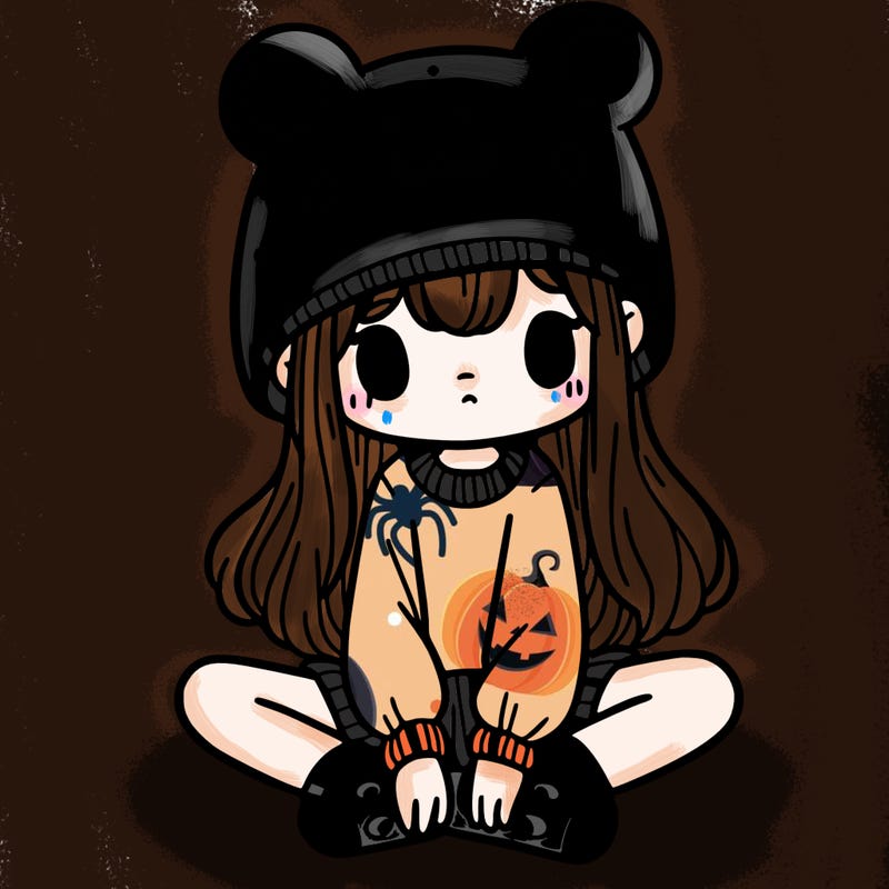 a girl wearing a frog hat and some frog socks