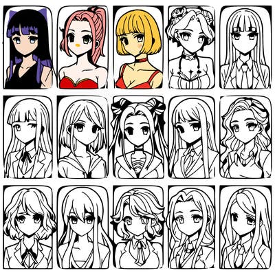 girls that look diffrent anime