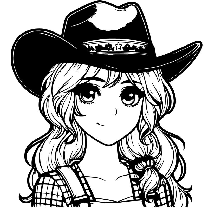 a country girl wearing a cowboy hat realistic