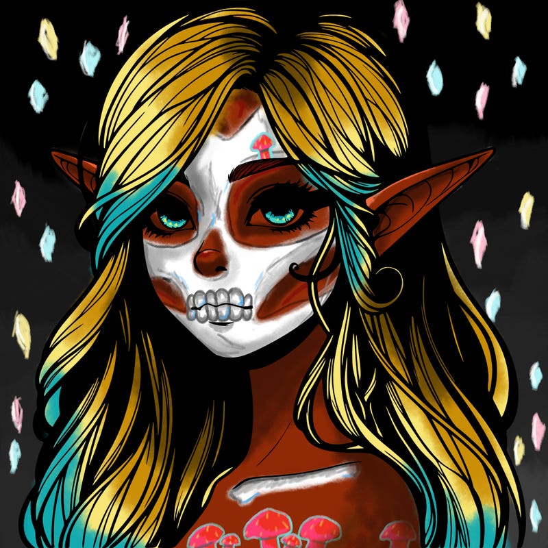 elf girl realistic dark fantasy