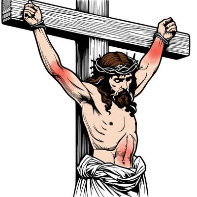 jesus realistic on the cross