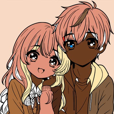 cute anime couple together
