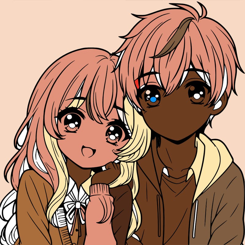 cute anime couple together