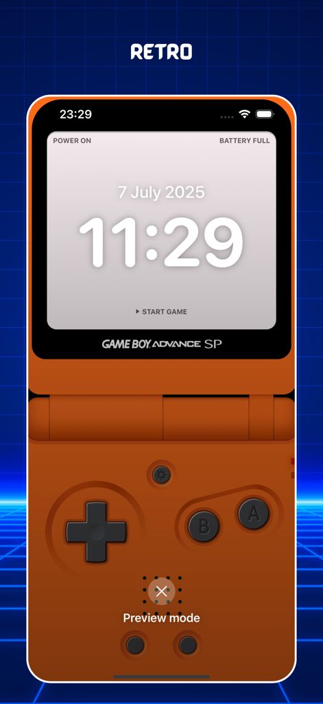 Gaming Wallpapers 4K Live - Fondo de pantalla inspirado en Game Boy Advance SP retro en una pantalla de iPhone