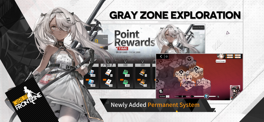 Girls Frontline : Système de jeu permanent d'exploration de la Zone Grise et récompenses en points