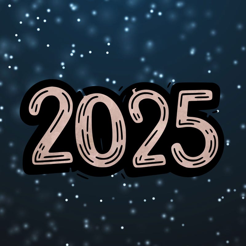 one line scrawled numbers sketch design “2025”