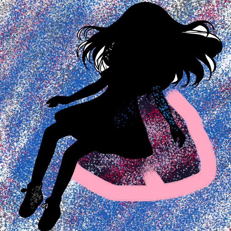 realistic girl floating