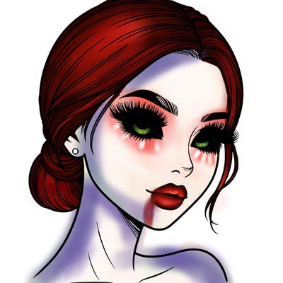 realistic girl with lashes