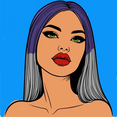 realistic woman with full lips