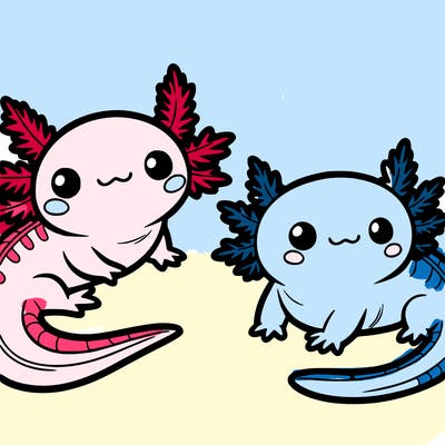 cute axolotls