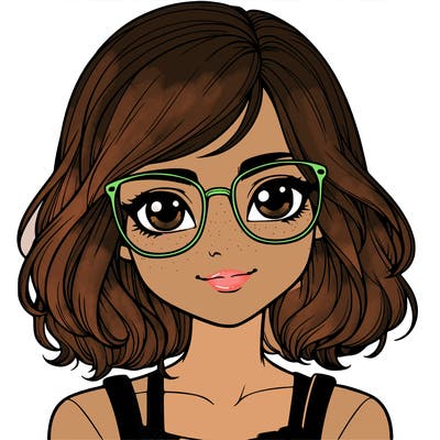 realistic girl with glasses