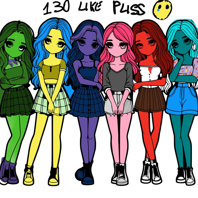a group of girls realistic