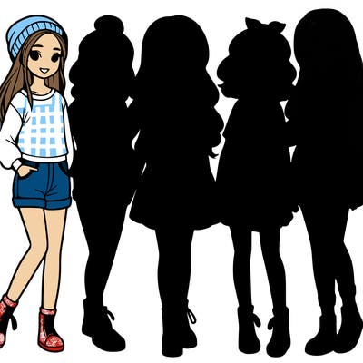 a group of five girls