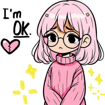 sad girl with glasses in a sweater