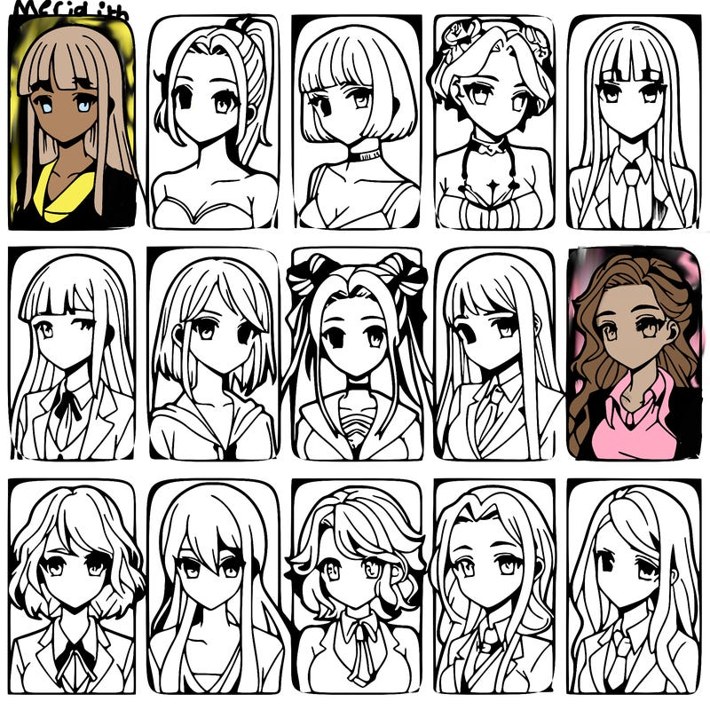 girls that look diffrent anime