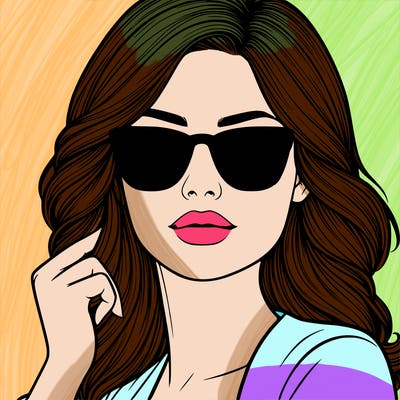 realistic woman with sunglasses