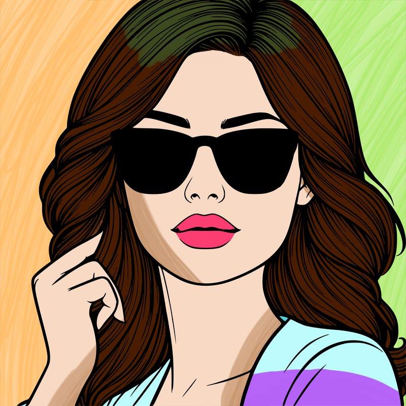 realistic woman with sunglasses